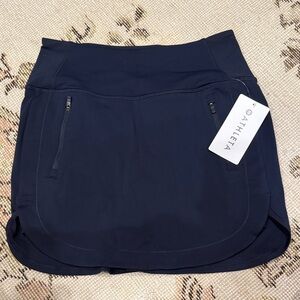 Athleta Navy Skort with Zippered Pockets, small - NWT